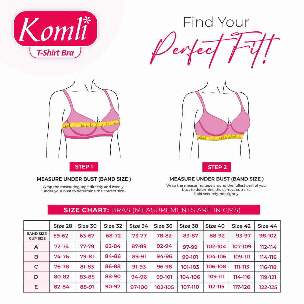 Buy Komli Plus-Size Padded T-Shirt Bra - Red (38C) Online